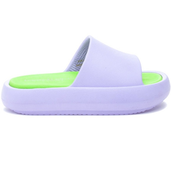 Beach Slides by  J/SLIDES SQUISH Lilac/Mint EVA Sandal size 11 - Picture 1 of 10